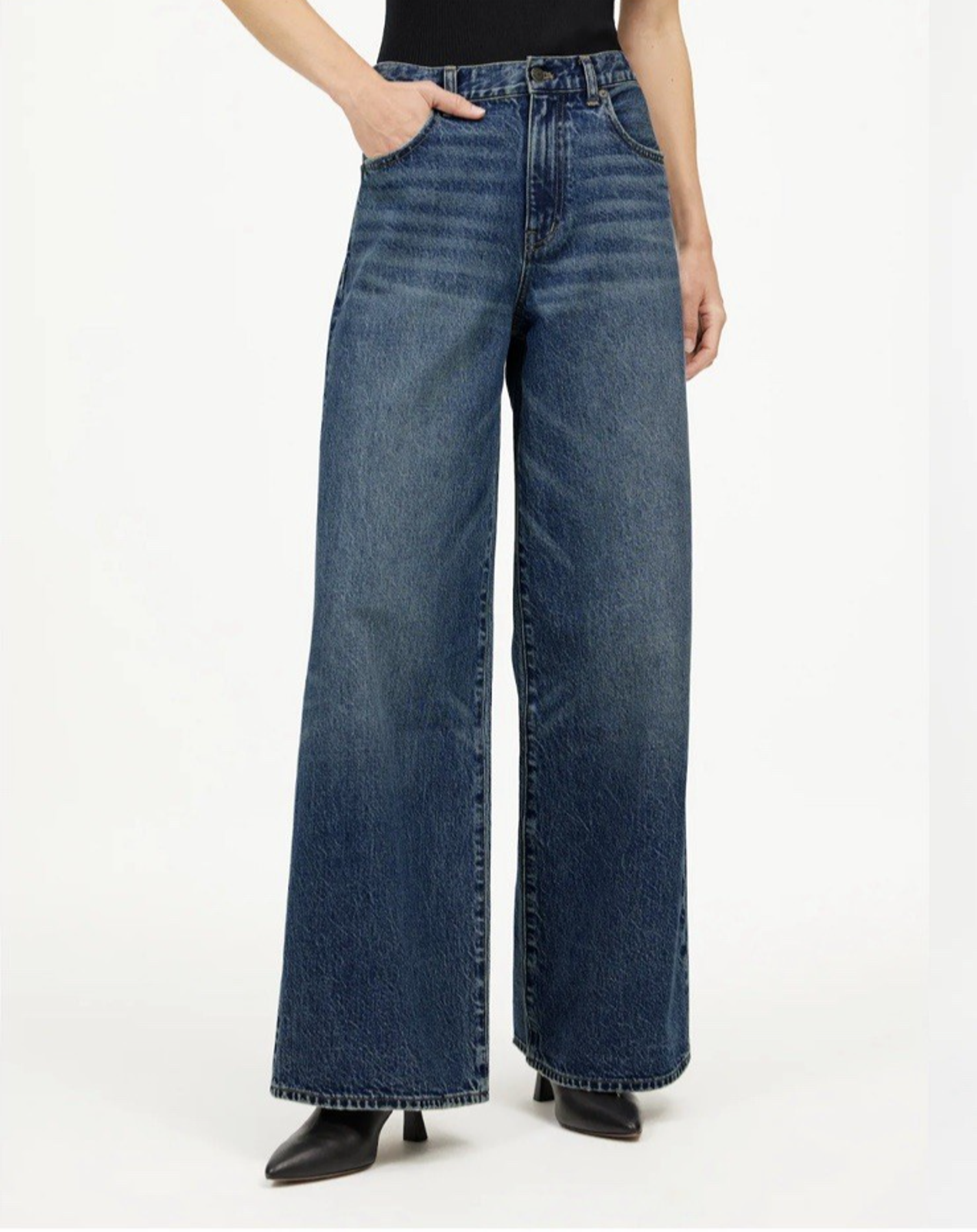 Madewell Jeans Womens 32 Superwide Leg Cotton High Rise Denim Pants 90s Style